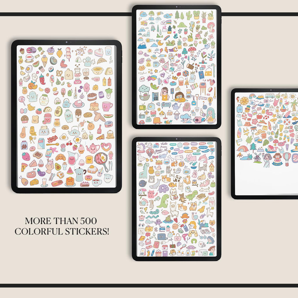 Undated Miffy Daily Planner: iPad GoodNotes Compatible + 500 Stickers