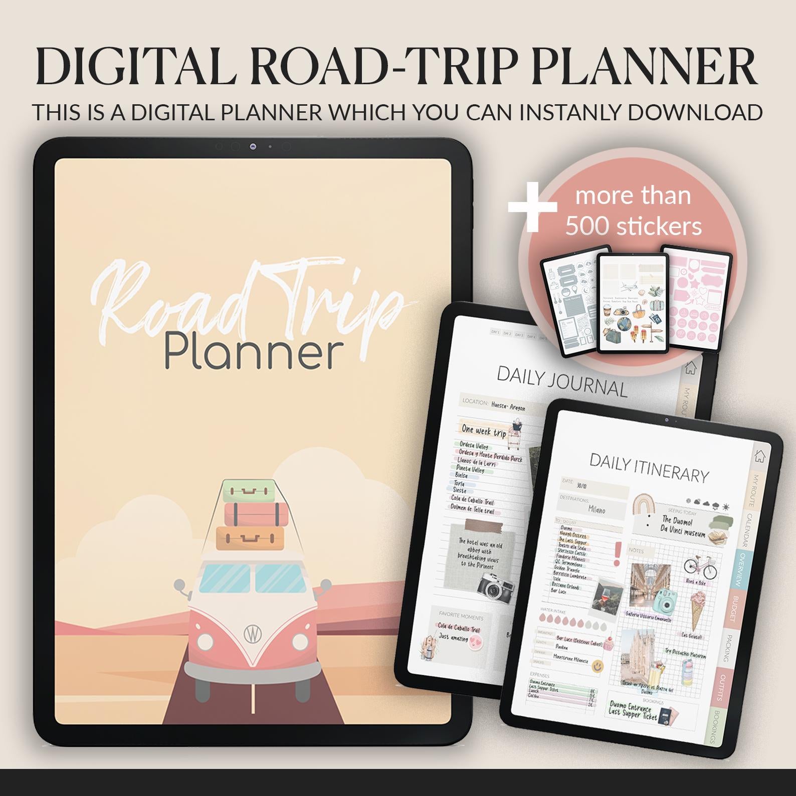 Road Trip Planner | Travel Journal | Trip Planner | Packing List