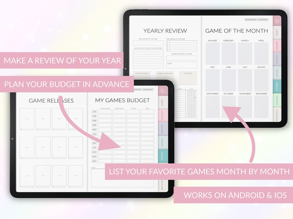Gaming Journal | Interactive Planner | For GoodNotes, Notability