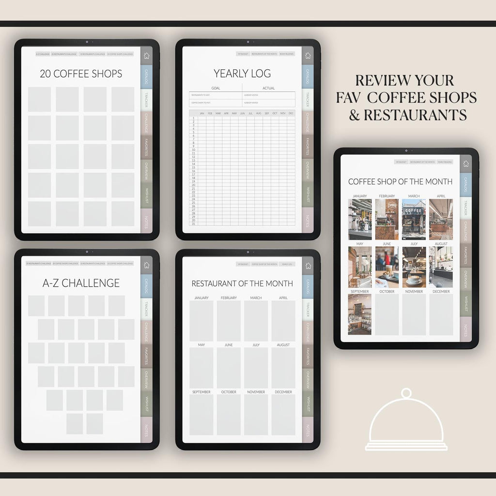 Coffee & Restaurant Journal: Foodie Review Tracker + 500 Stickers