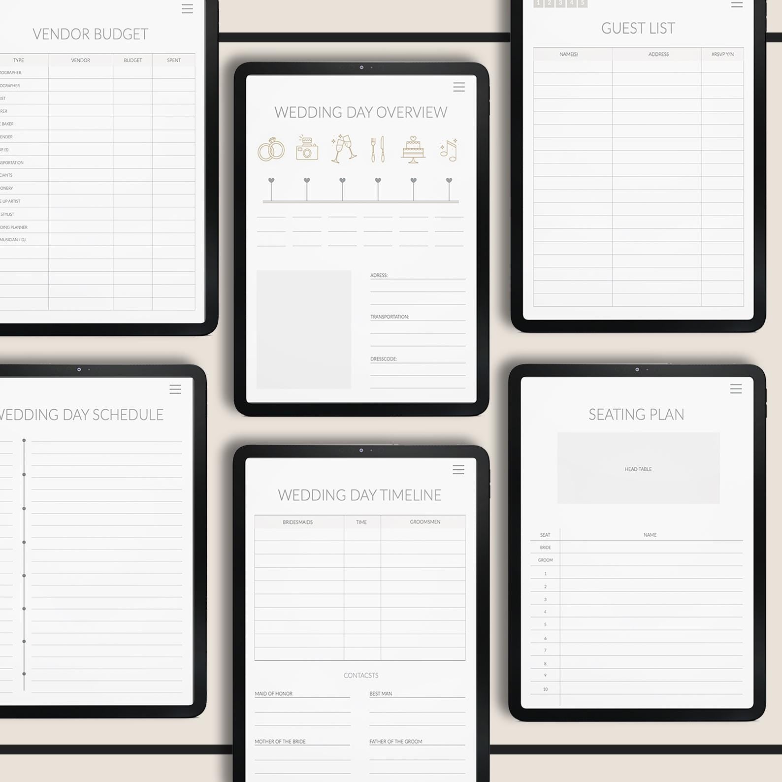 Wedding Planner: 500+ Stickers, Bridal Checklist (GoodNotes)