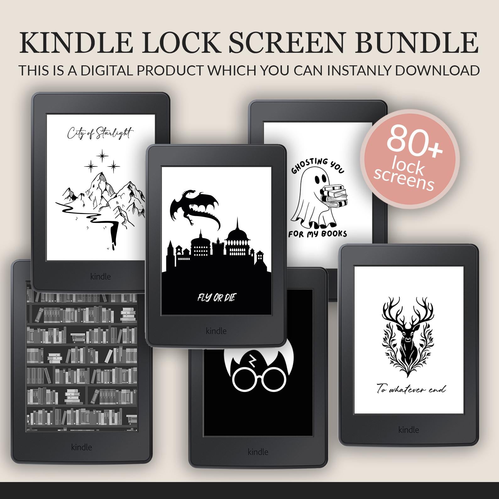 Kindle Lock Screen Bundle: 80+ Minimalist & Cozy Designs
