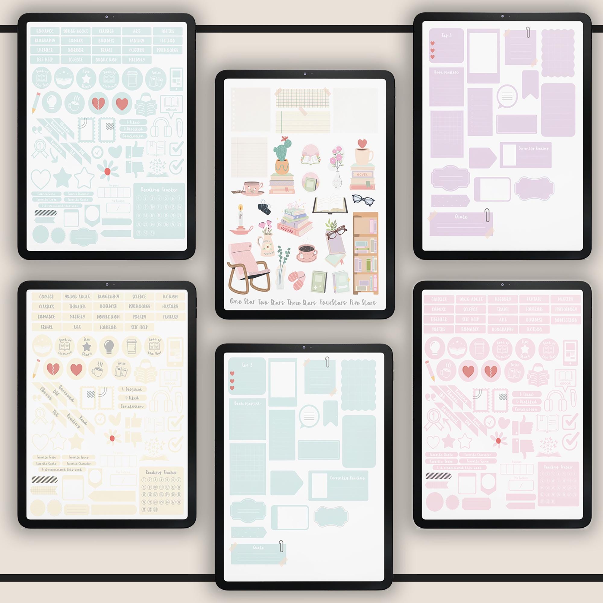 Reading Journal + Kindle Wallpaper Bundle | Book Lover's Planner | GoodNotes
