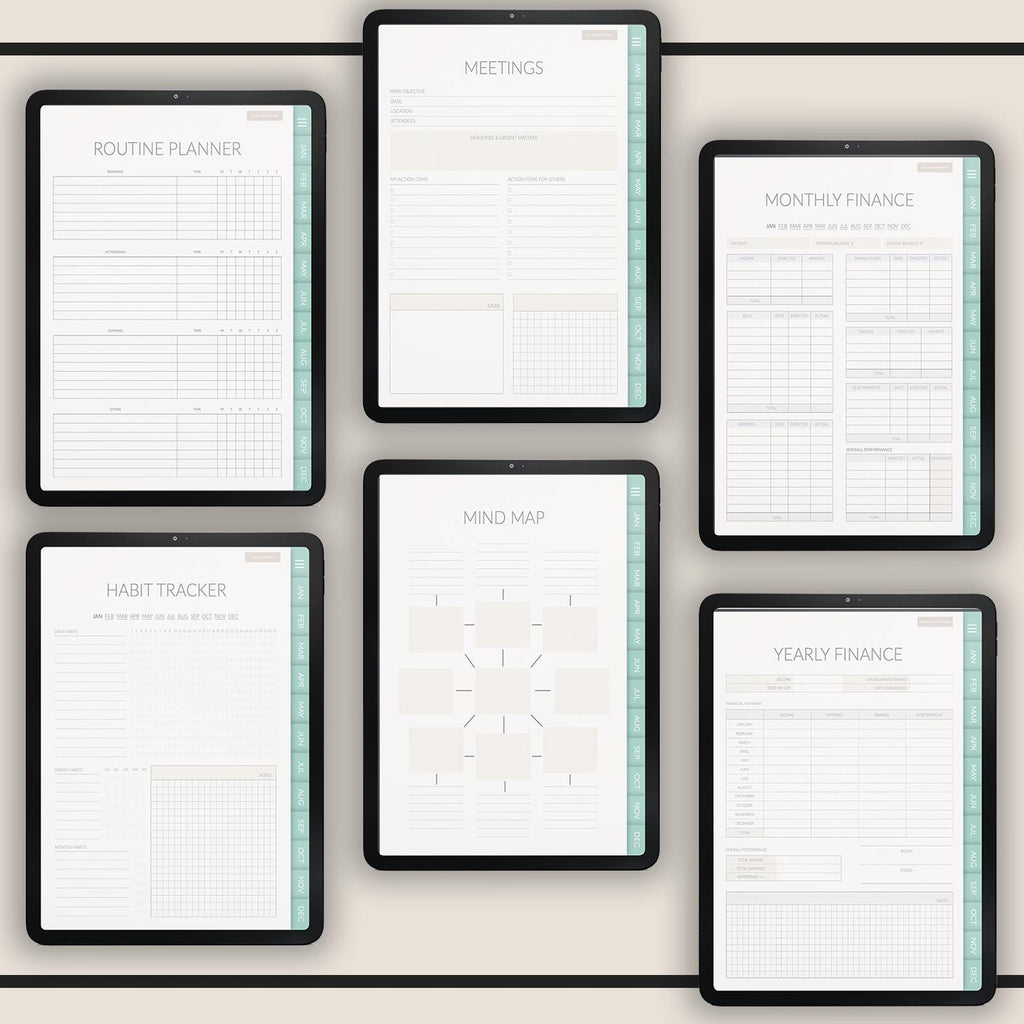 Undated Manga Style Daily Planner: iPad GoodNotes Compatible +500 Stickers