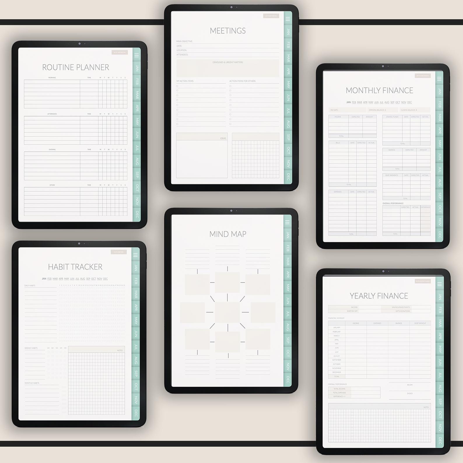 Undated Manga Style Daily Planner: iPad GoodNotes Compatible +500 Stickers