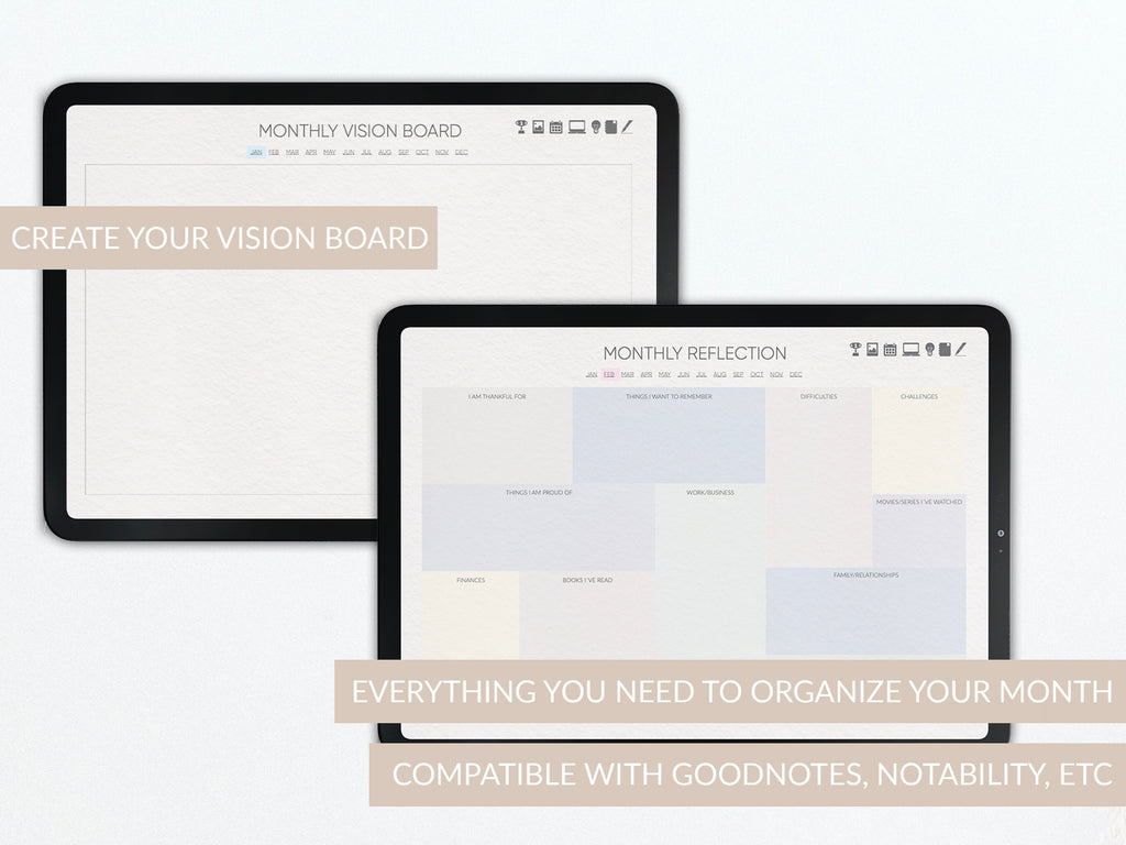 Monthly Planner | Undated Horizontal Journal
