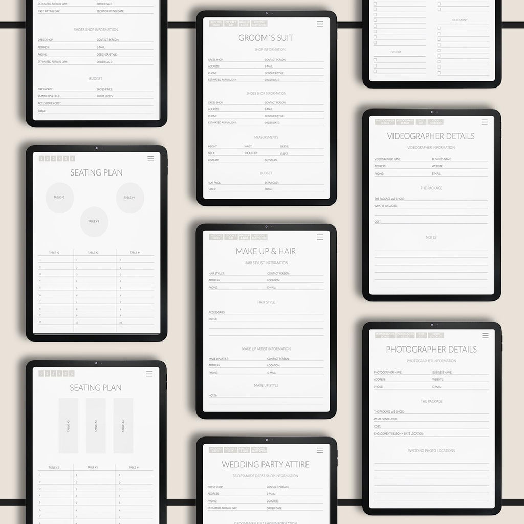 Wedding Planner: 500+ Stickers, Bridal Checklist (GoodNotes)