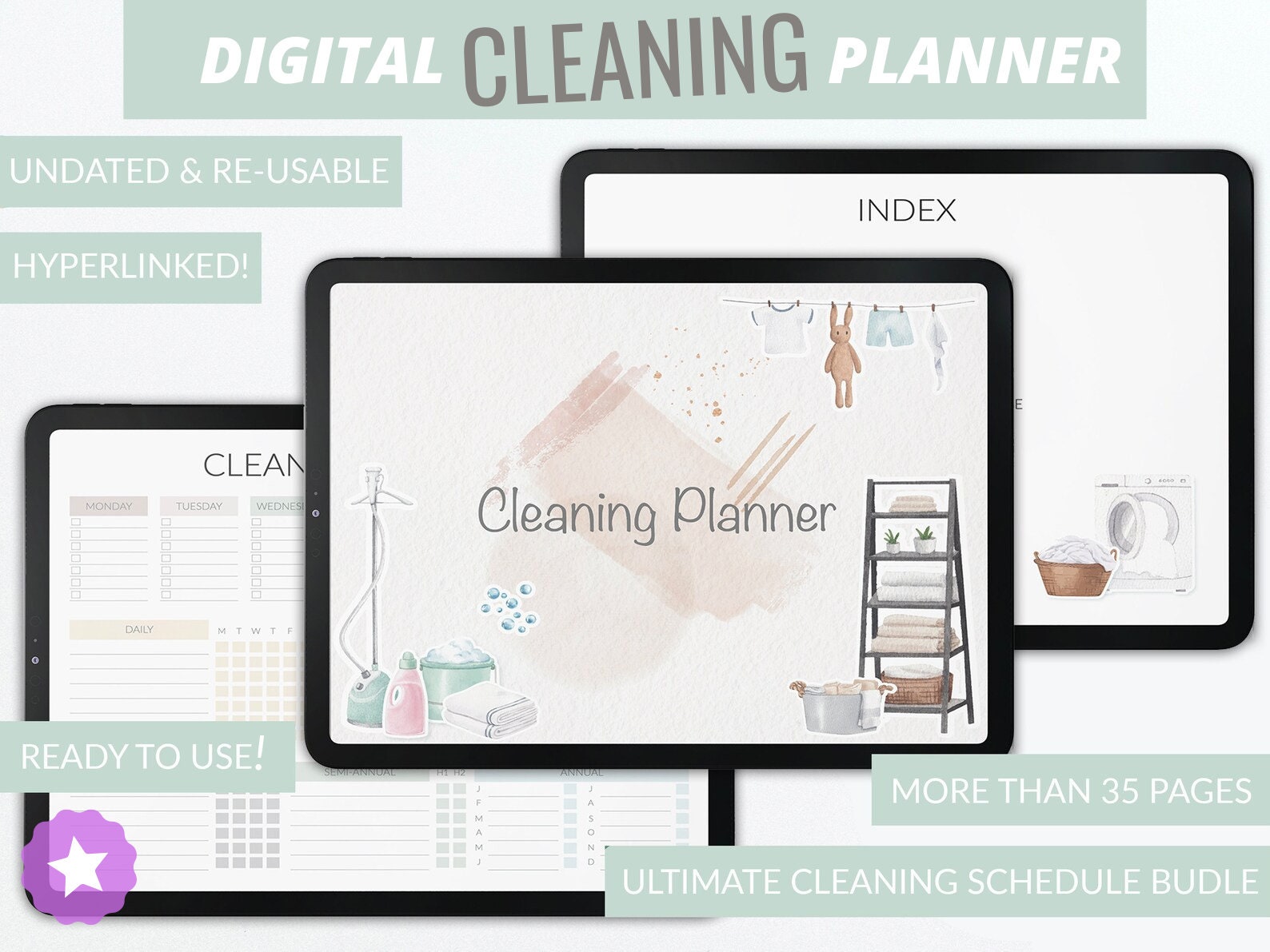 Cleaning Planner: Printable Home Organization Workbook
