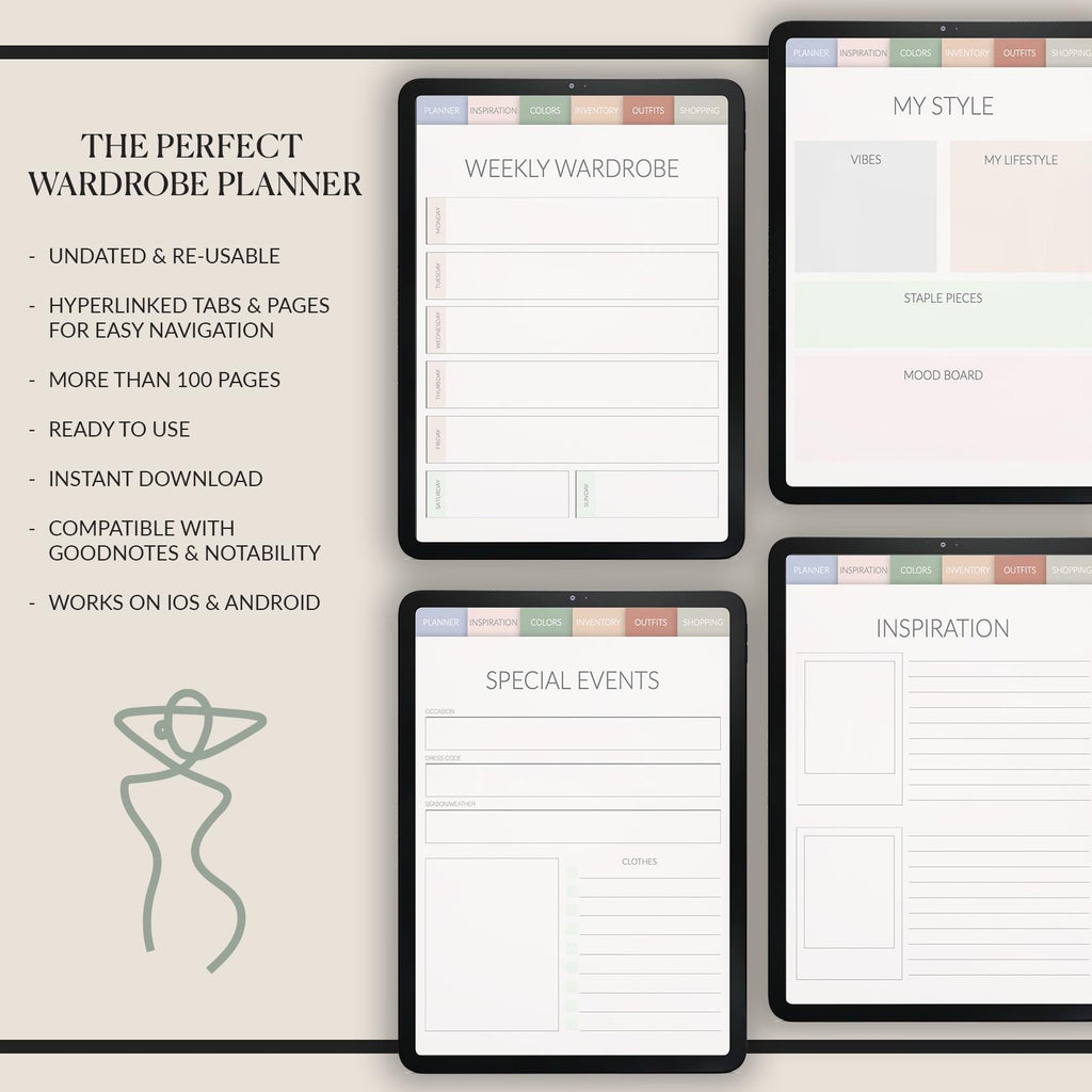 Wardrobe Planner | Outfit Organizer | with 500+ Stickers