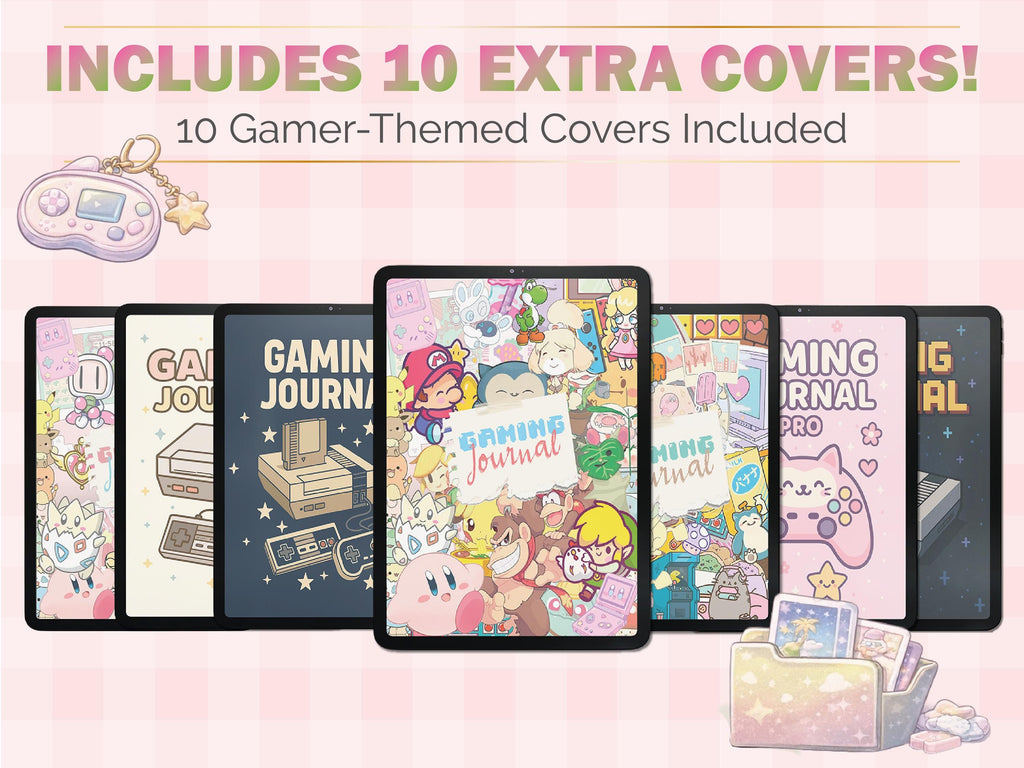 Gaming Journal: Gamer Logbook + 500 Stickers (GoodNotes)