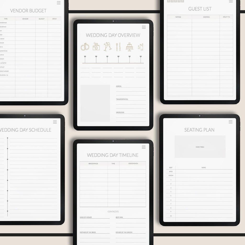Wedding Planner: 500+ Stickers, Bridal Checklist (GoodNotes)