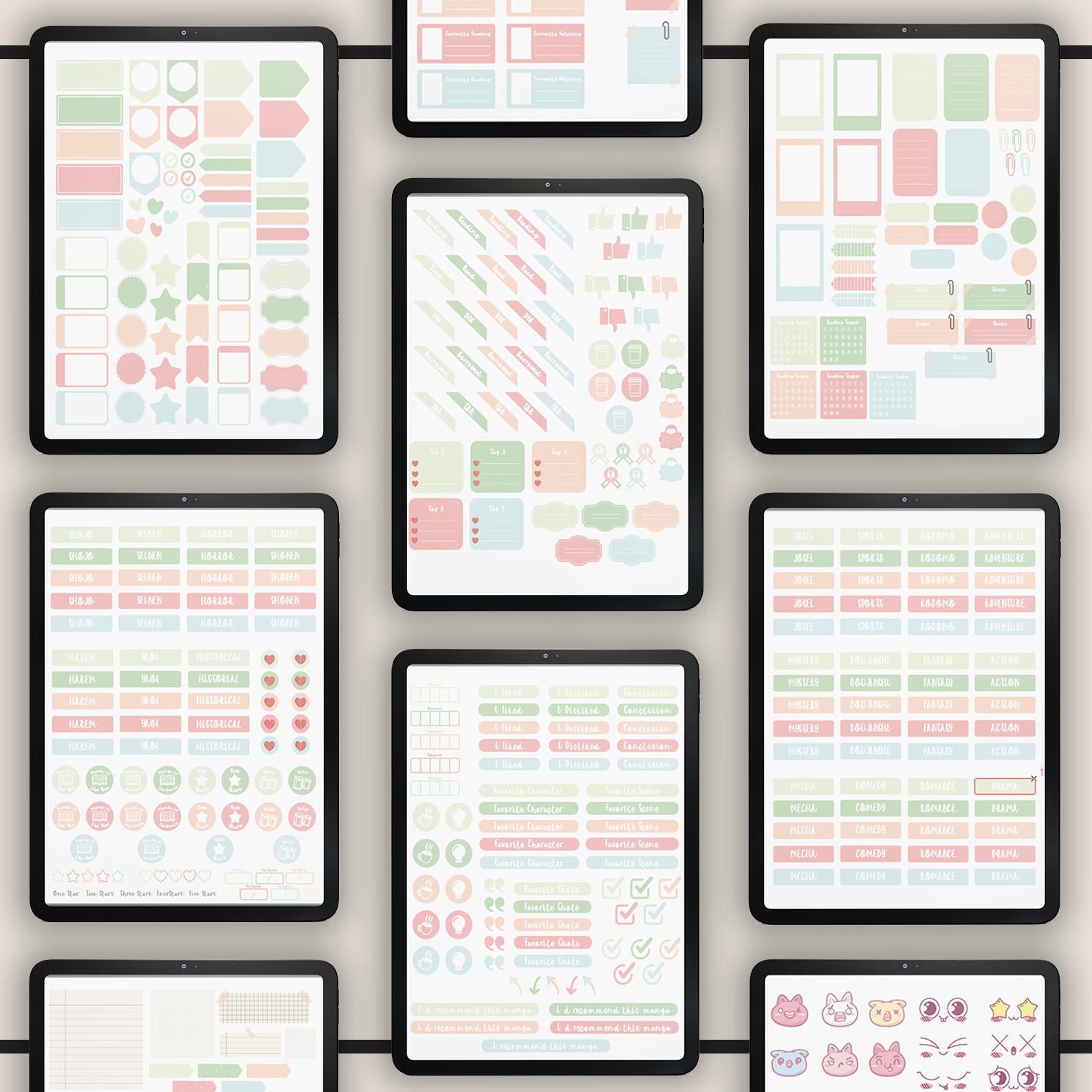 Manga & Anime Journal | Tracker | Wishlist | 500+ Stickers