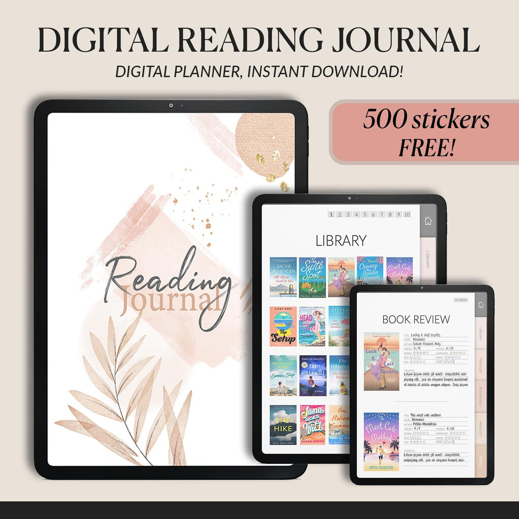 Reading Journal for GoodNotes: Book Tracker with 500+ Stickers