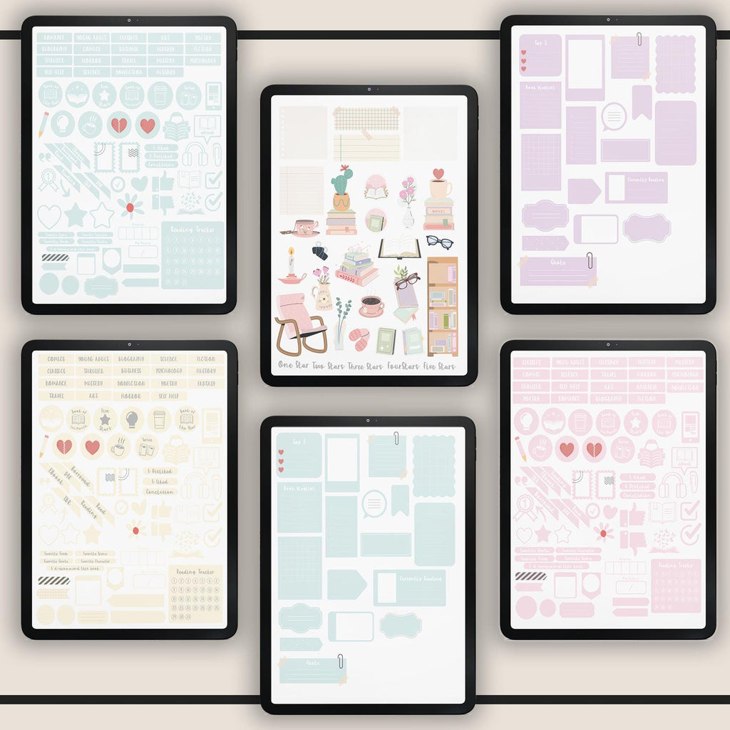 Reading Journal for GoodNotes: Book Tracker with 500+ Stickers