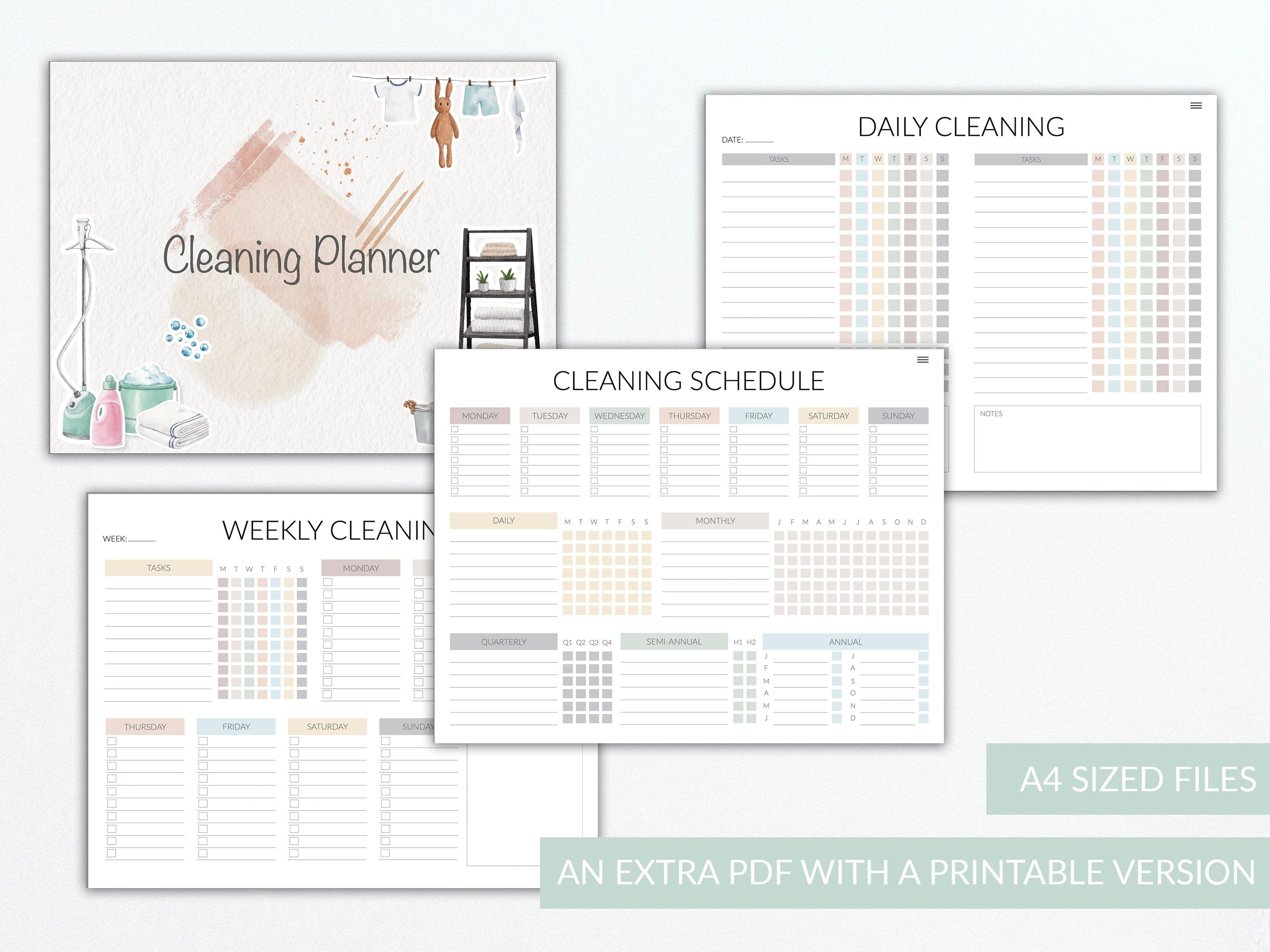 Cleaning Planner: Printable Home Organization Workbook