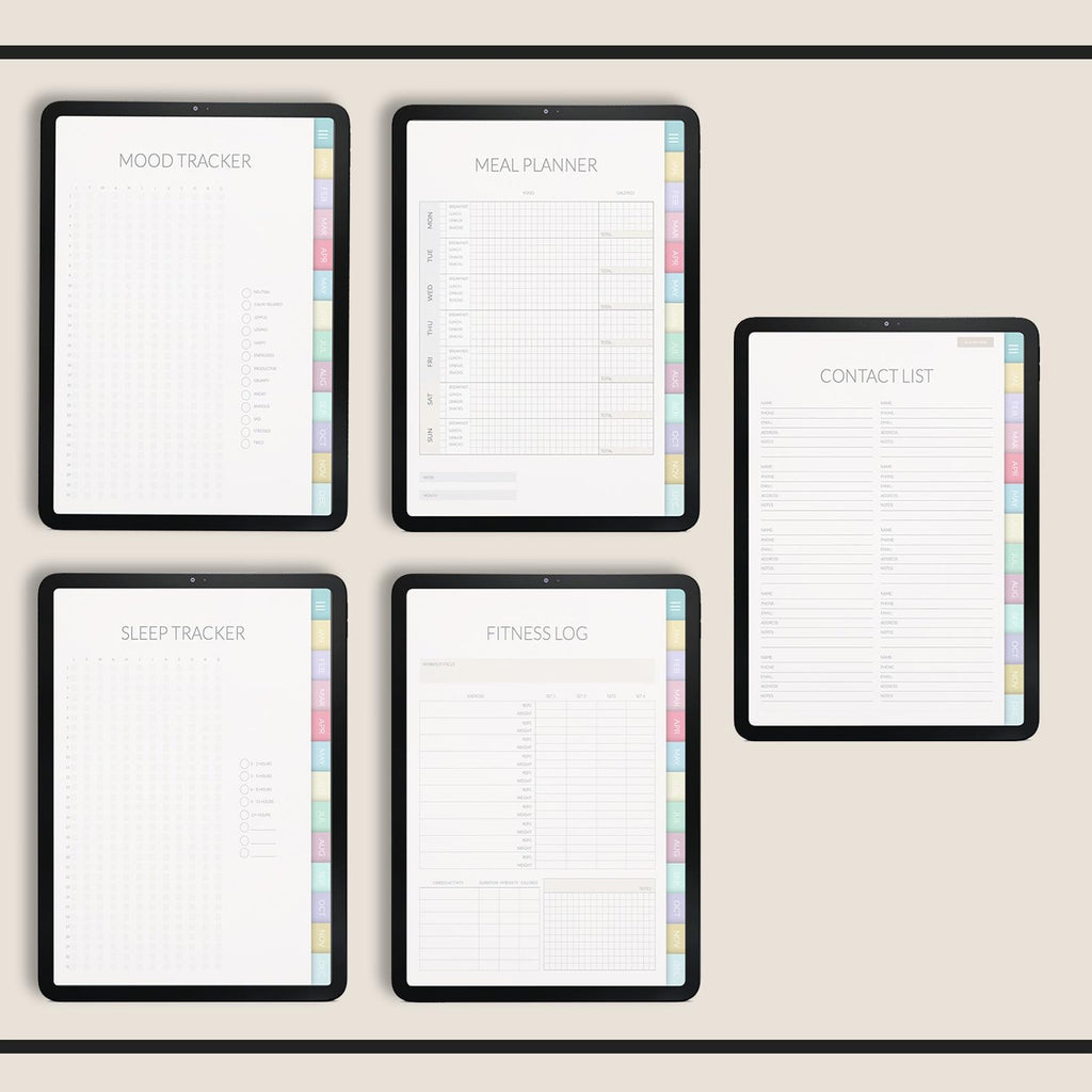 Undated Kawaii Daily Planner: iPad GoodNotes Compatible +500 Digital Stickers