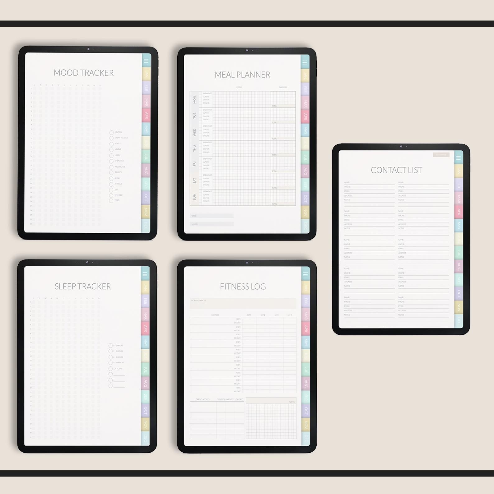 Undated Kawaii Daily Planner: iPad GoodNotes Compatible +500 Digital Stickers