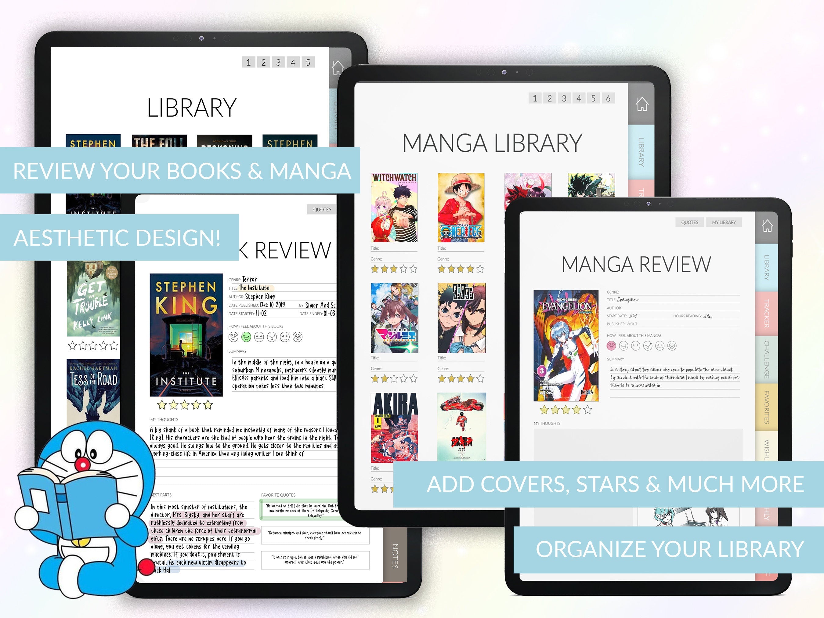 Books & Manga Journal | Reading Planner | Manga Tracker | Manga girl |  GoodNotes, Notability