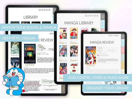 Books & Manga Journal | Reading Planner | Manga Tracker | Manga girl |  GoodNotes, Notability