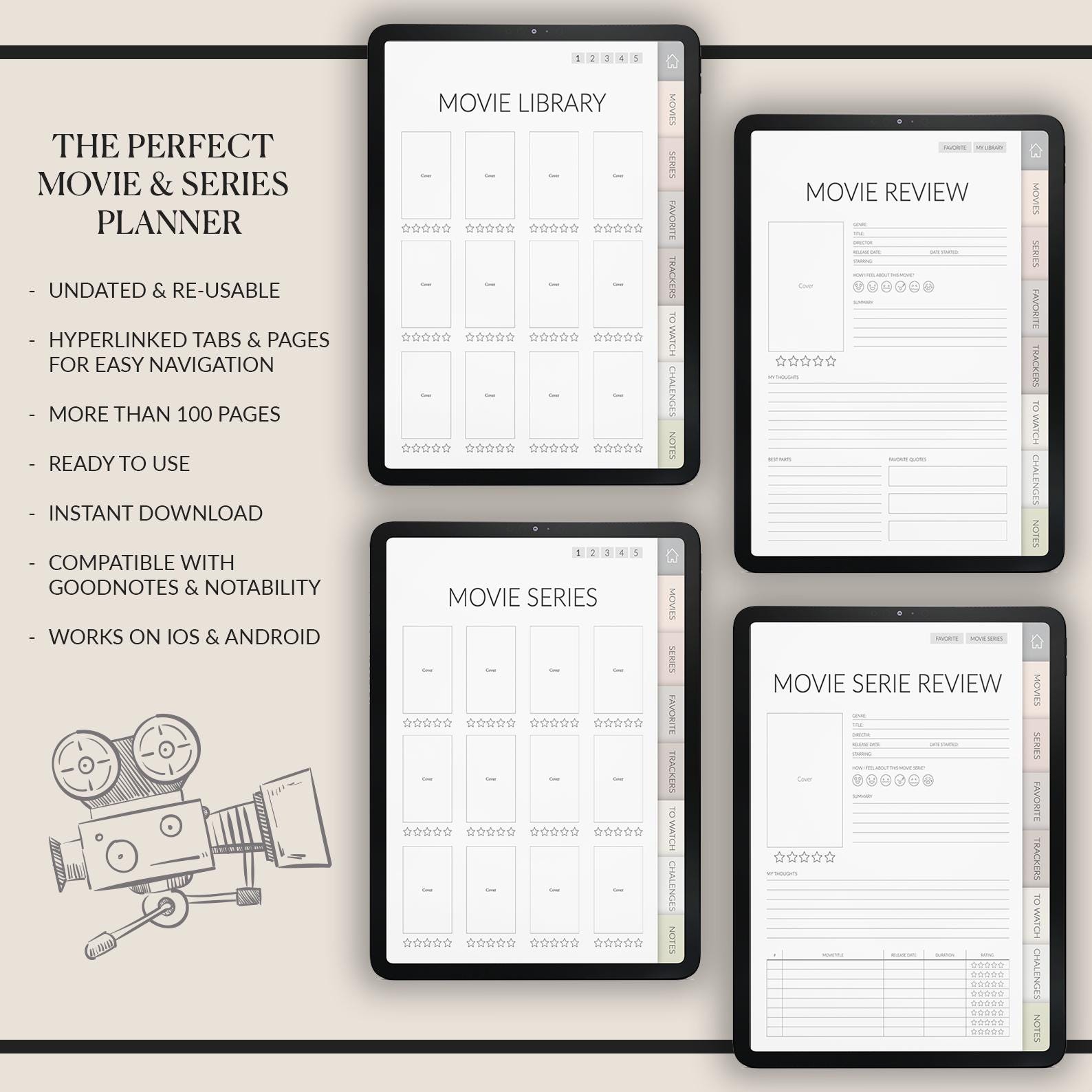 Movies & Series Journal | Watchlist and Tracker | Episode Tracker | Reviews Organizer