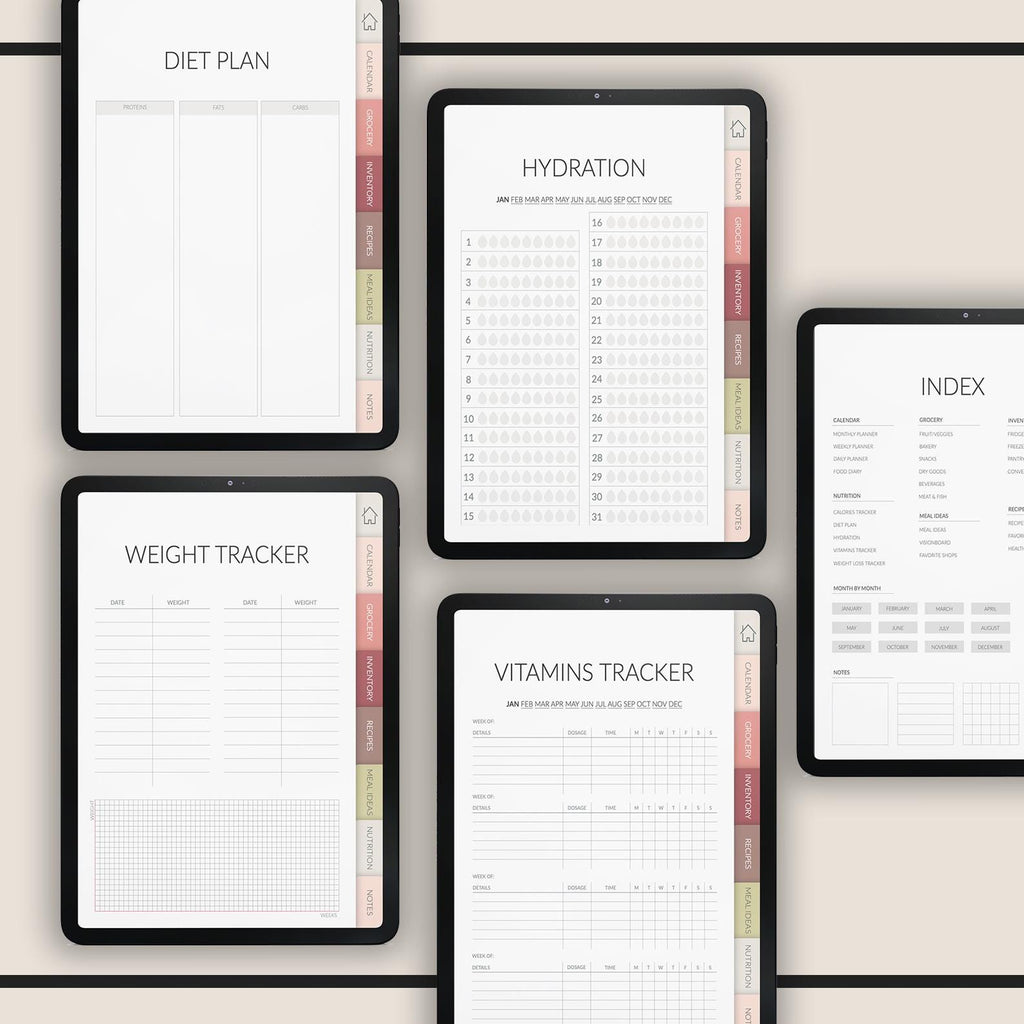 Digital Meal Planner: Weekly Prep & Grocery List (with 500+ Stickers)