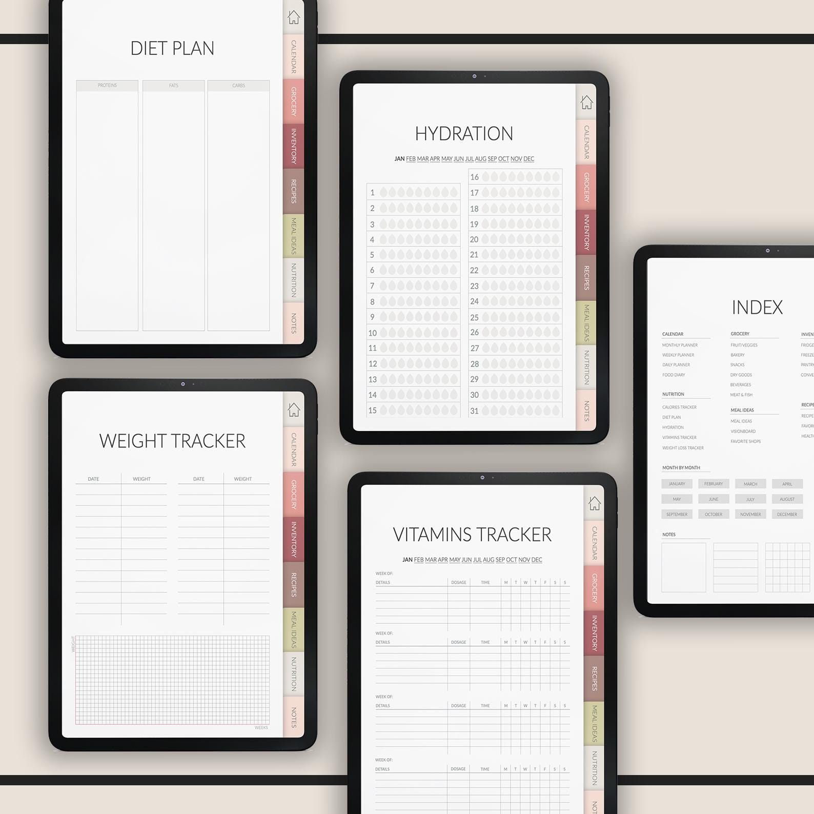 Digital Meal Planner: Weekly Prep & Grocery List (with 500+ Stickers)