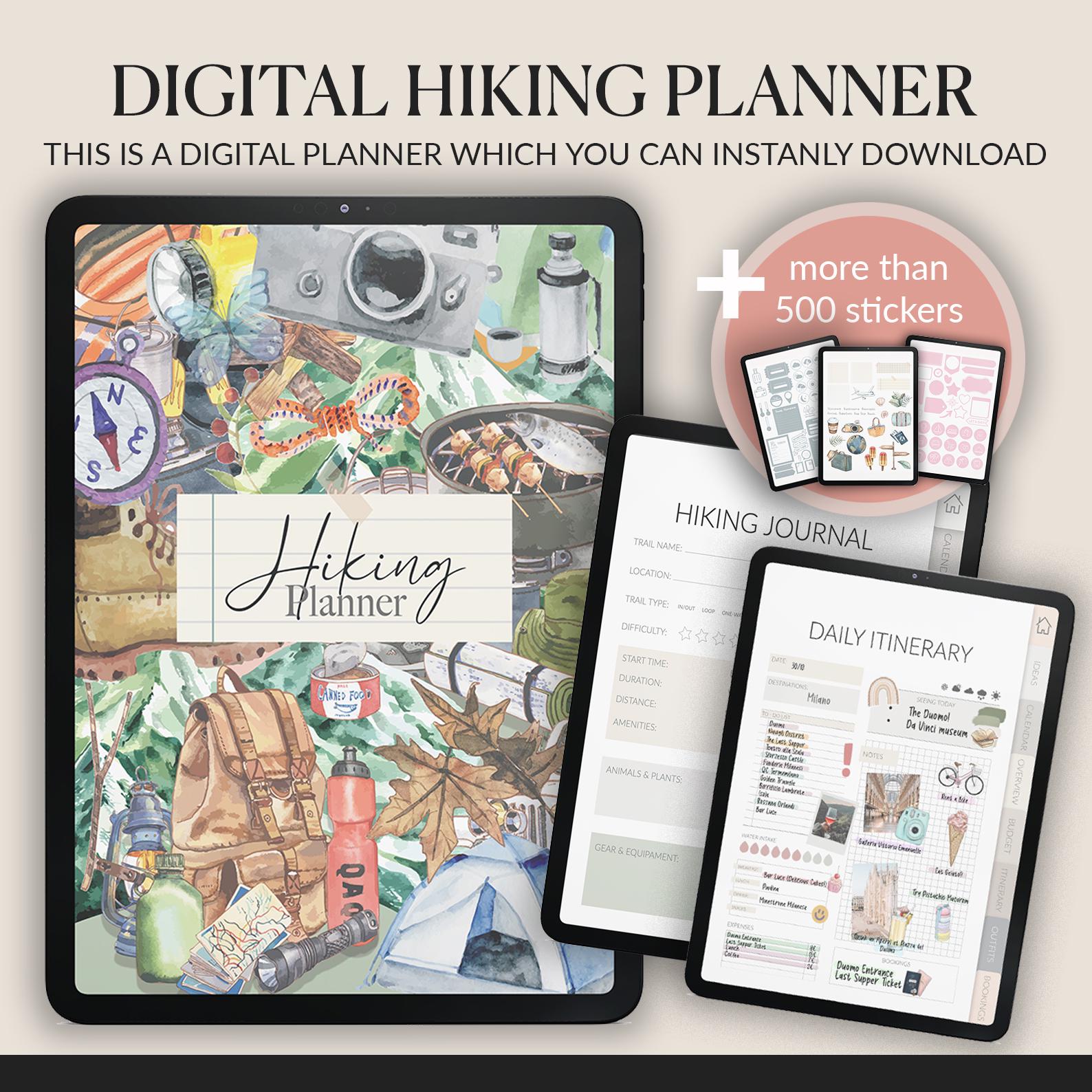 Hiking Planner | Route Tracker & Gear List |+ 500 Stickers