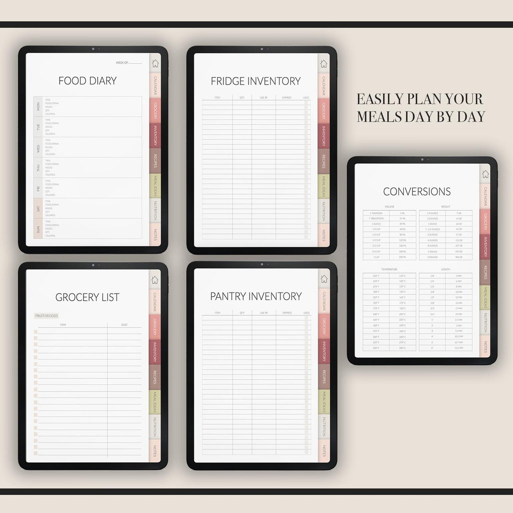 Meal Planner | Weekly Prep & Grocery List | With 500+ Stickers