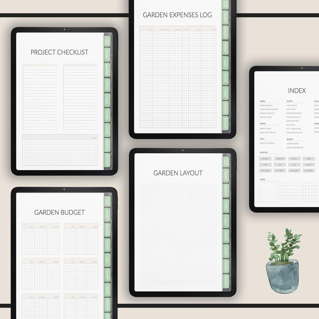Gardening Planner: 140+ Page with 500+ Stickers (GoodNotes & Notability Compatible)