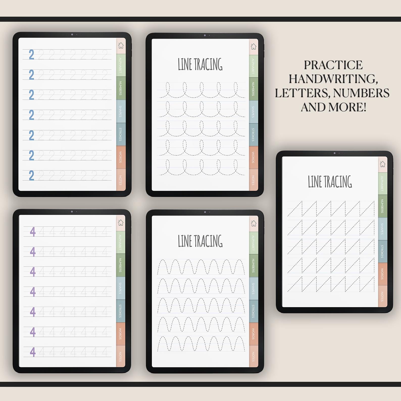 Handwriting Workbook | iPad & Tablet Practice Sheets