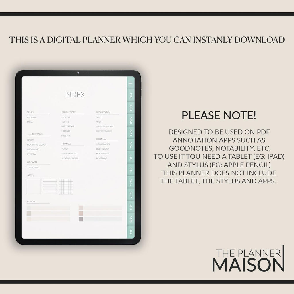 Undated Manga Style Daily Planner: iPad GoodNotes Compatible +500 Stickers