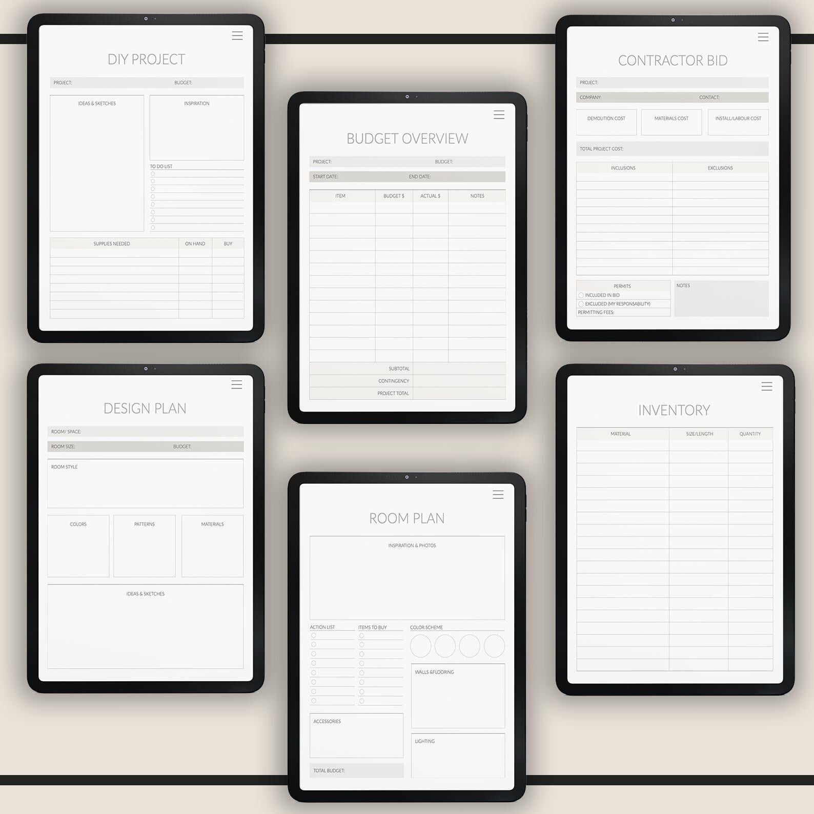 Home Renovation Planner: Project Management, Budget Tracker (500+ Stickers)
