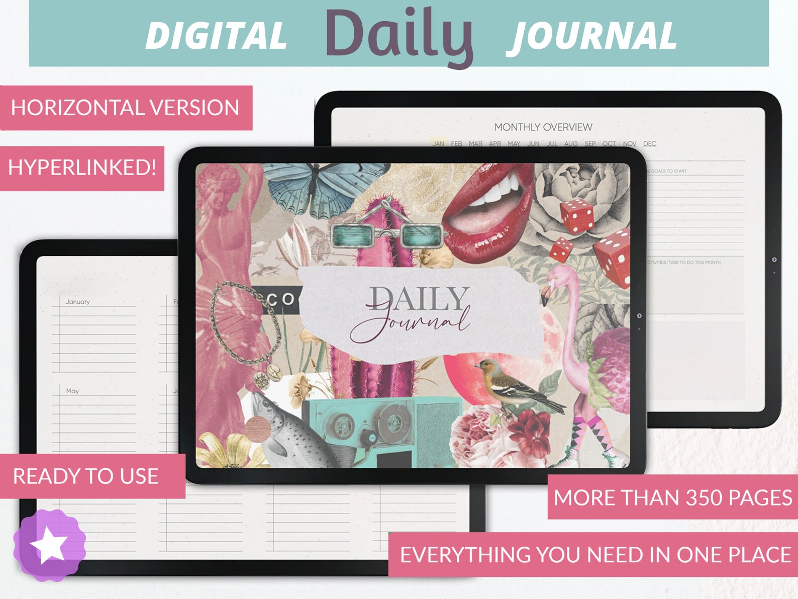 Daily Planner | Horizontal Layout | GoodNotes Compatible