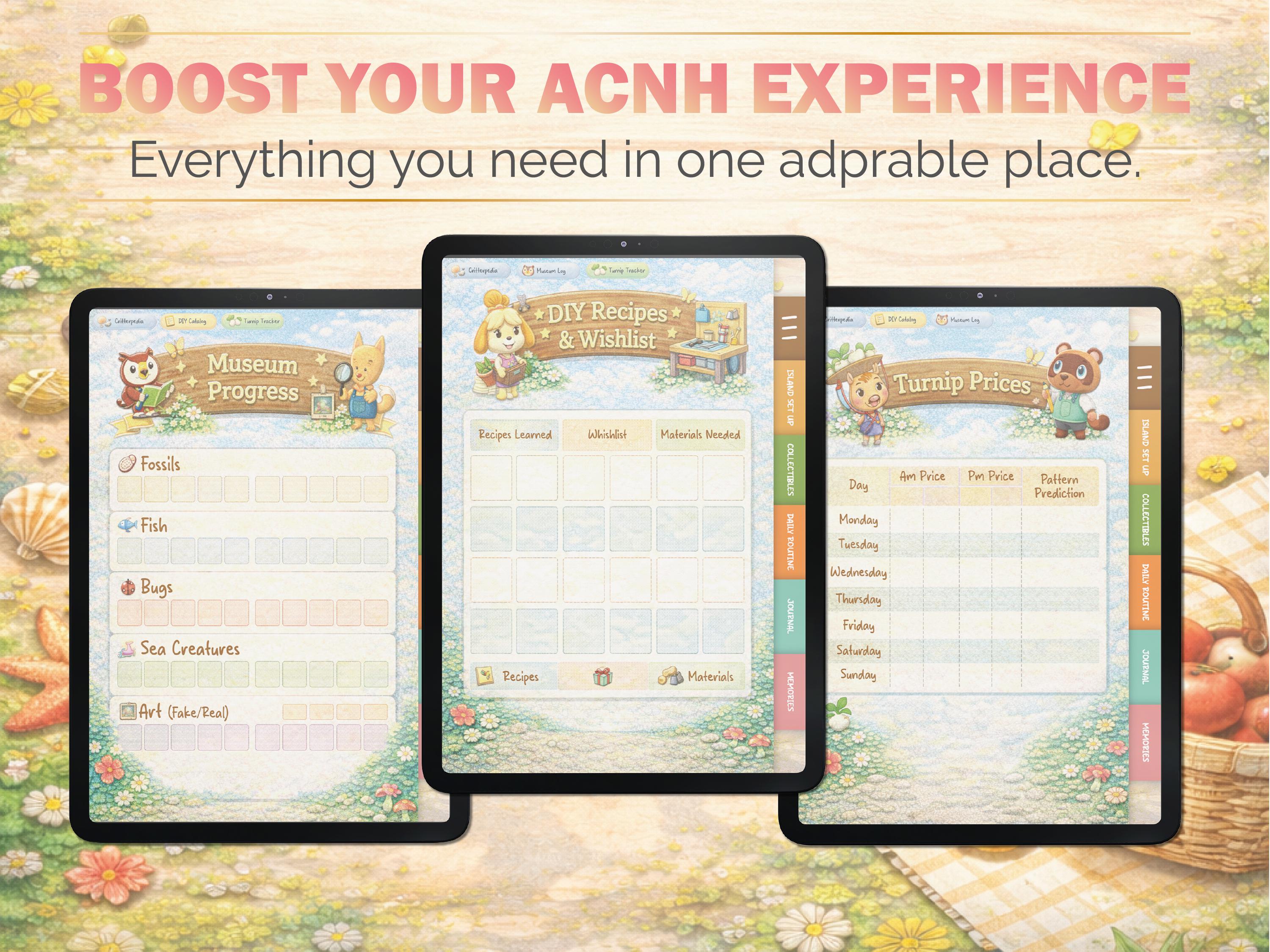 Animal Crossing Digital Planner | ACNH Goodnotes Journal for Island Tracking, Villager Log, Critterpedia, Daily To-Do & More