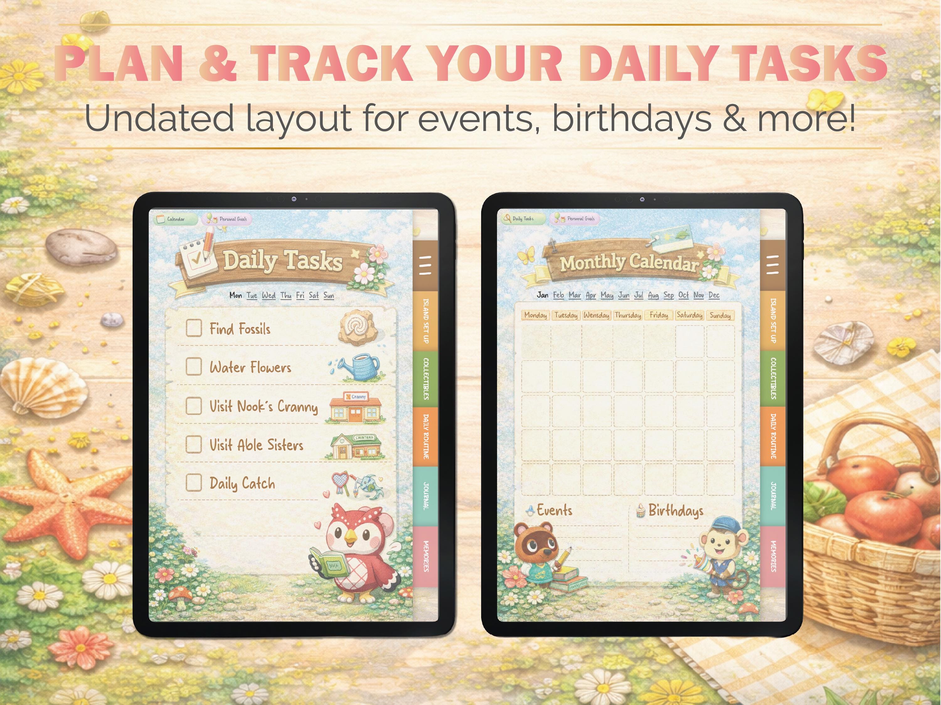 Animal Crossing Digital Planner | ACNH Goodnotes Journal for Island Tracking, Villager Log, Critterpedia, Daily To-Do & More