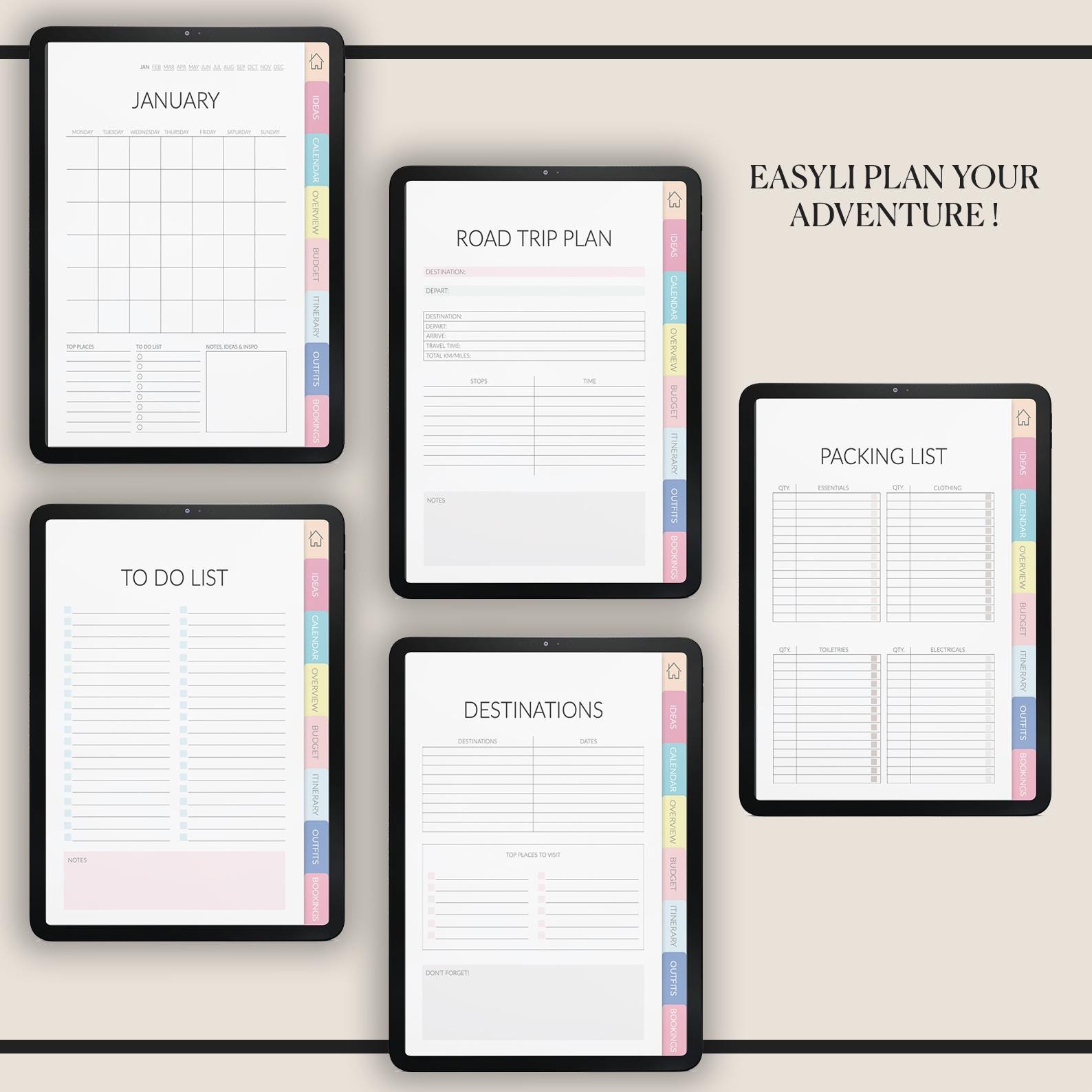 Travel Planner | Kawaii Stickers | Trip Itinerary