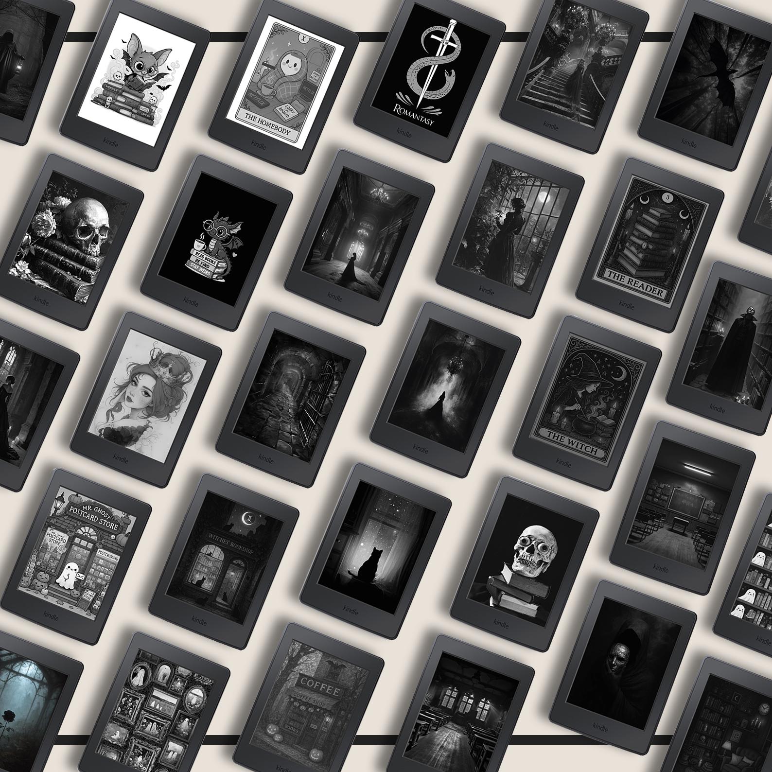 Dark Academia Kindle Lock Screen Bundle: Gothic Romantasy Wallpapers