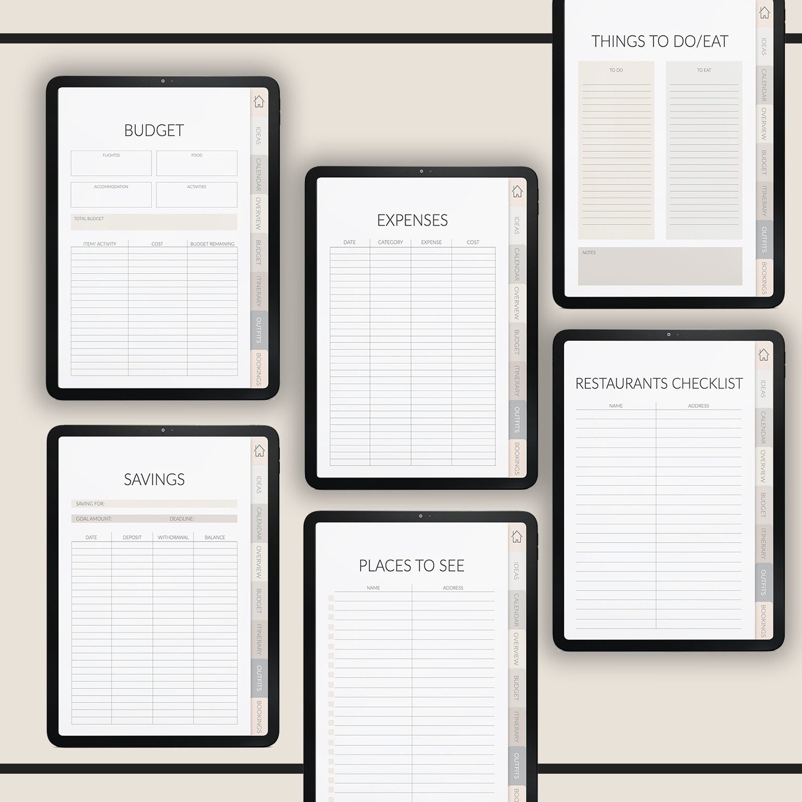Travel Planner | Travel Organizer | Vacation Itinerary | + 500 Stickers