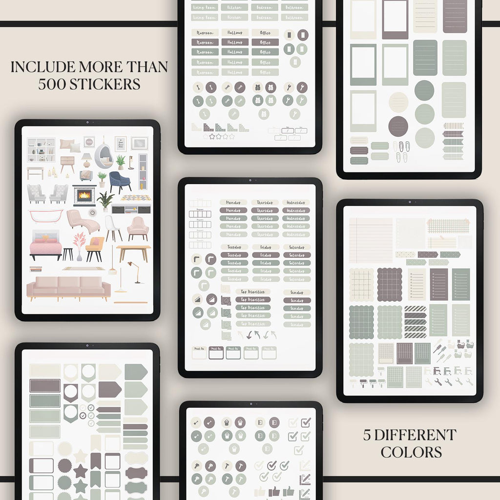 Home Renovation Planner: Project Management, Budget Tracker (GoodNotes Stickers Included)