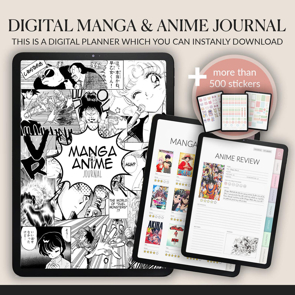 Manga & Anime Journal | Tracker | Wishlist | 500+ Stickers