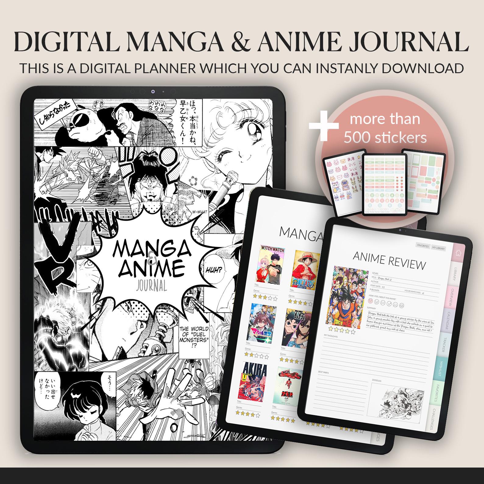 Manga & Anime Journal | Tracker | Wishlist | 500+ Stickers
