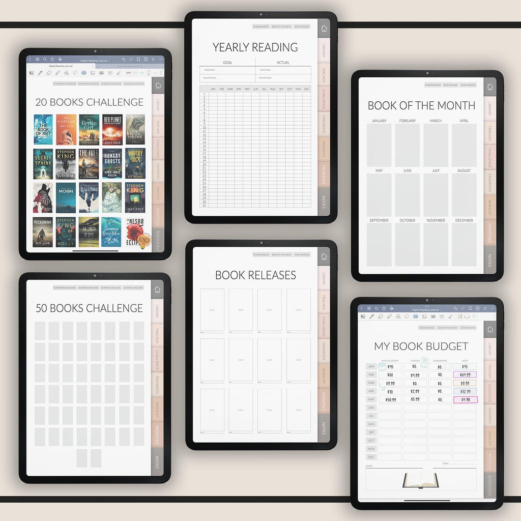 Reading Journal for GoodNotes: Book Tracker with 500+ Stickers
