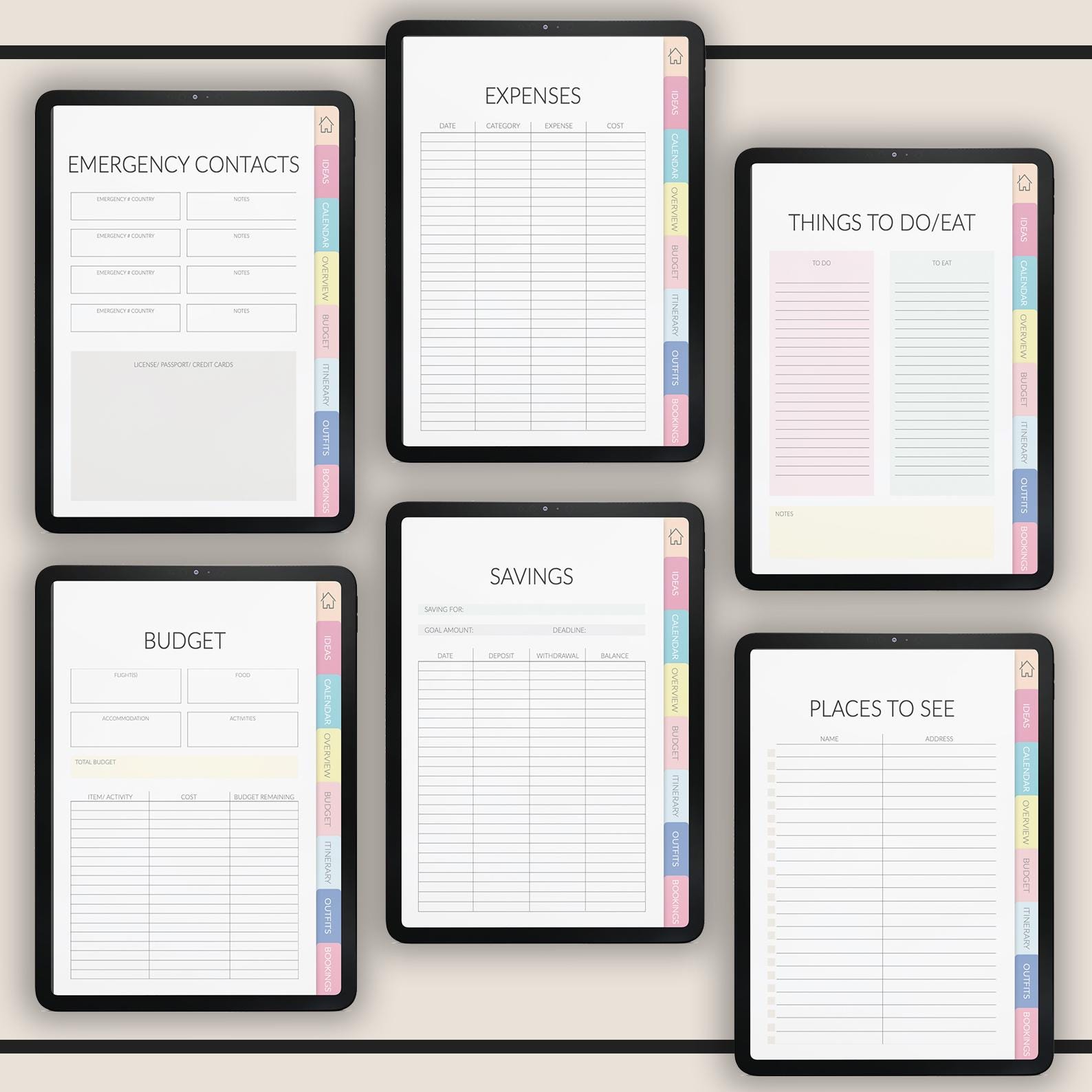 Travel Planner | Kawaii Stickers | Trip Itinerary