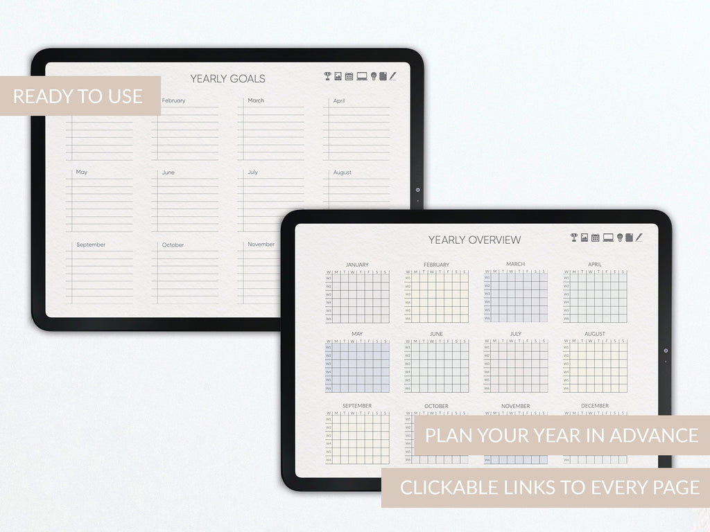 Monthly Planner | Undated Horizontal Journal