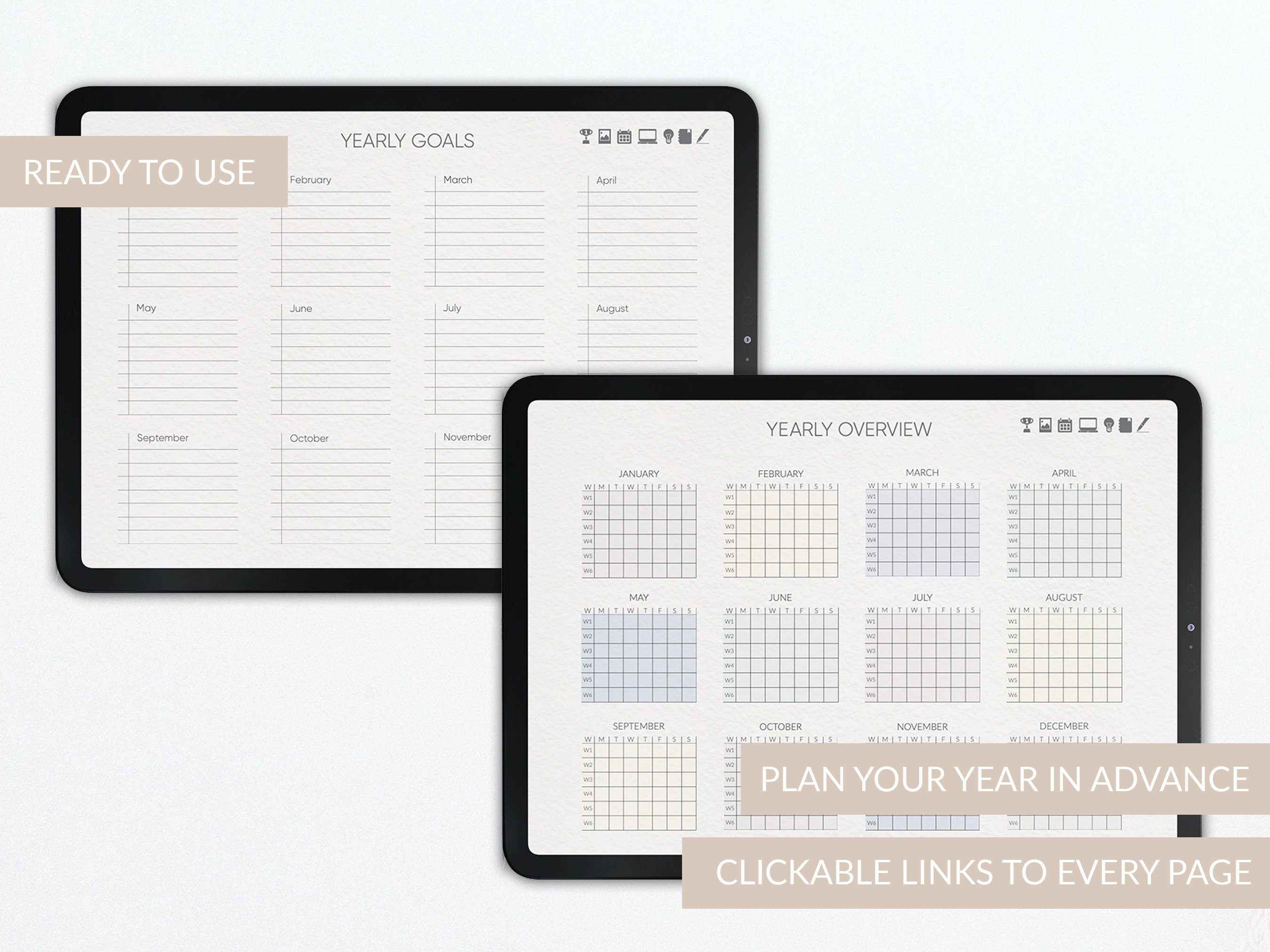 Monthly Planner | Undated Horizontal Journal