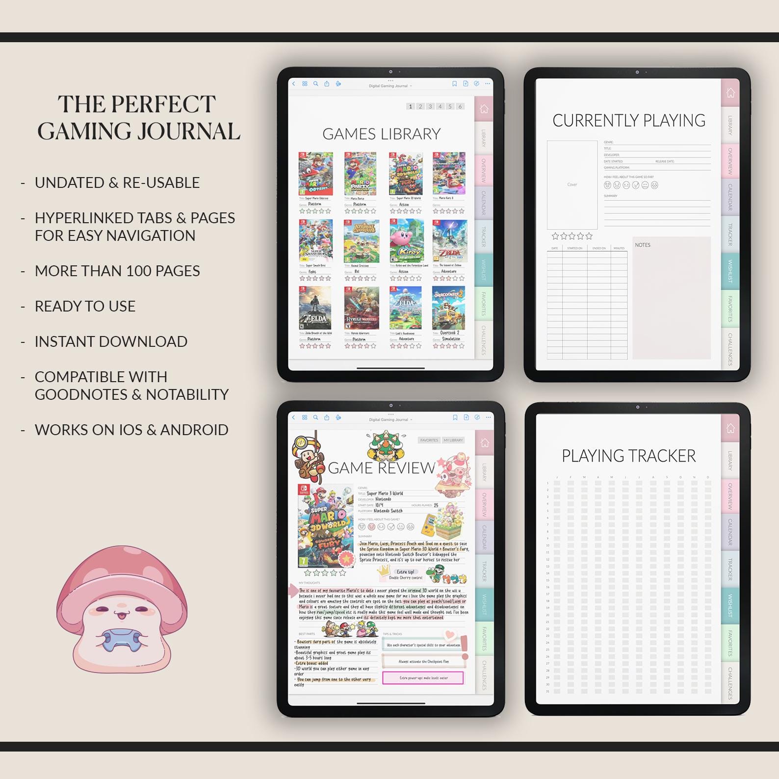 Ultimate Otaku Gamer Planner Bundle | Anime & Manga Journal | +1000 Stickers