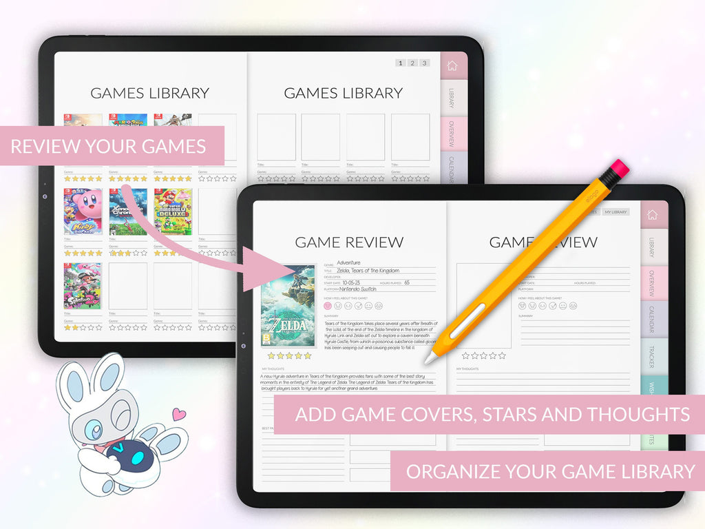 Gaming Journal | Interactive Planner | For GoodNotes, Notability