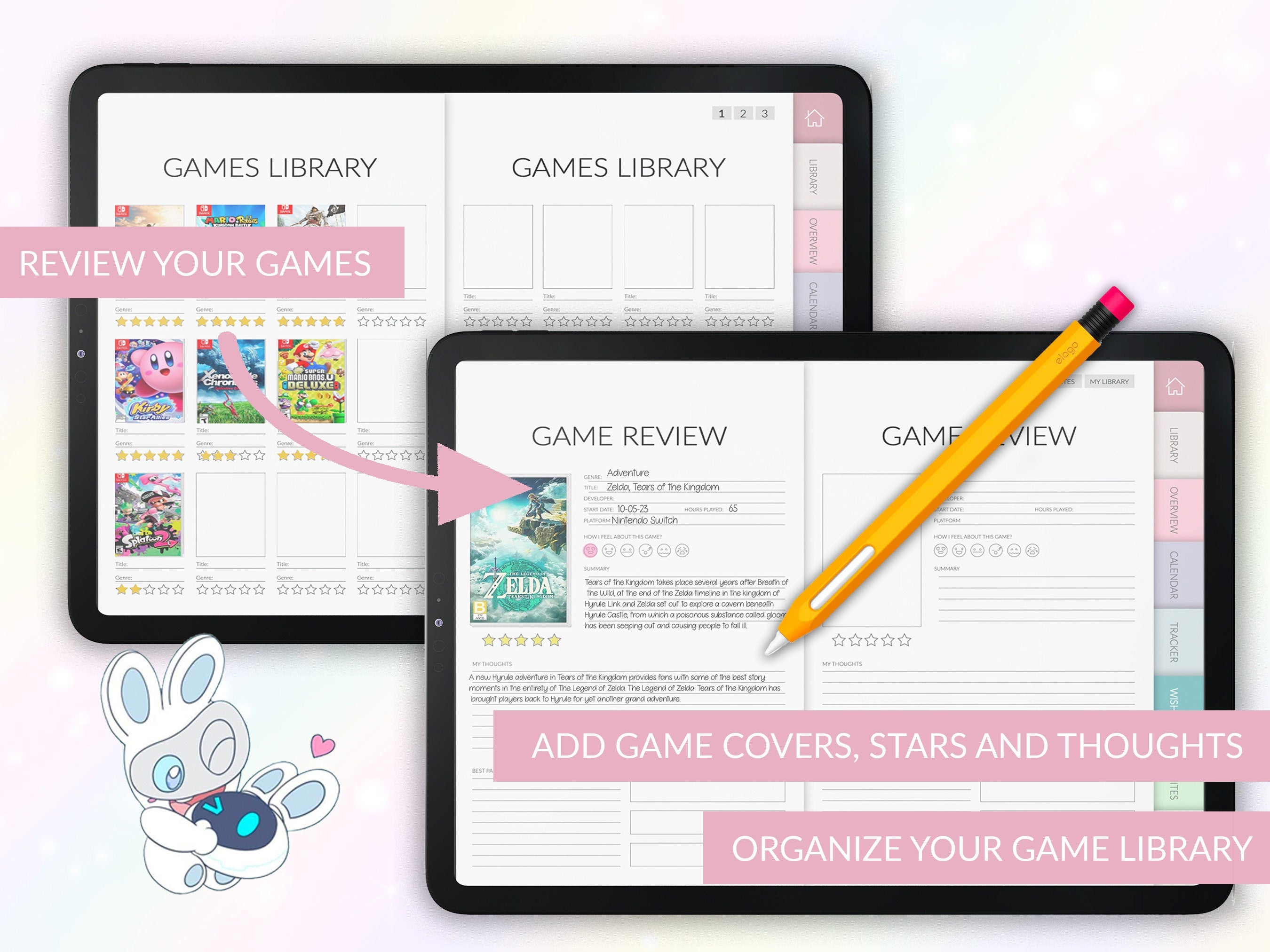 Gaming Journal | Interactive Planner | For GoodNotes, Notability