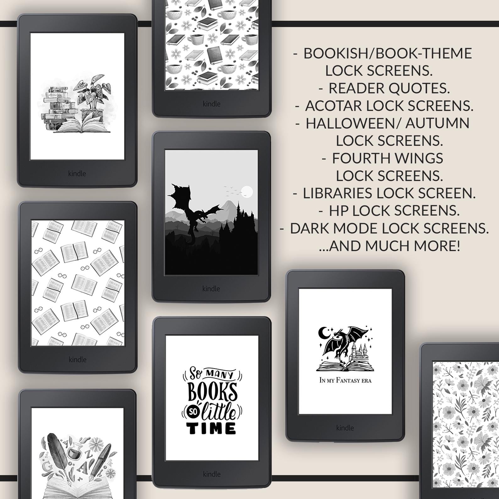 Reading Journal + Kindle Wallpaper Bundle | Book Lover's Planner | GoodNotes
