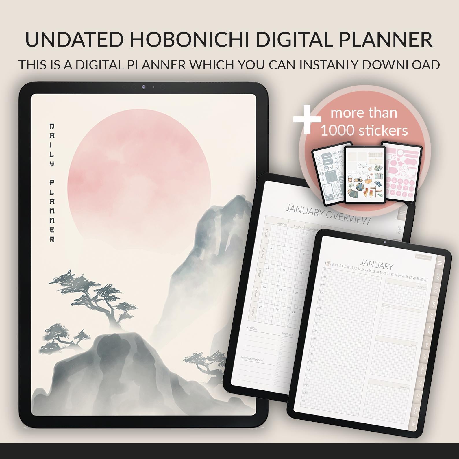 Undated Hobonichi Planner: iPad GoodNotes Compatible
